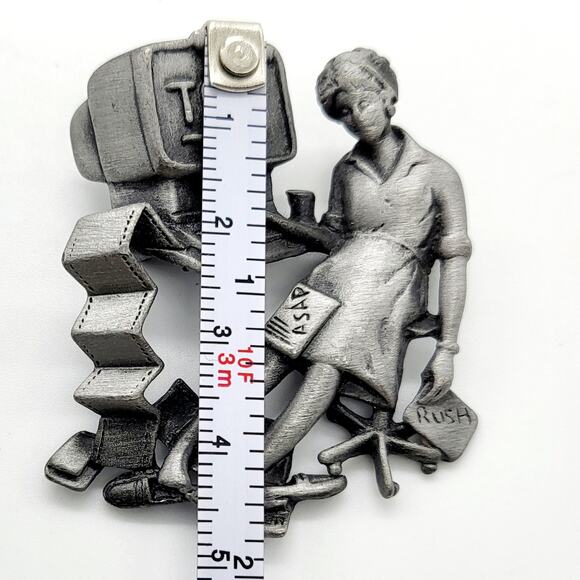 AJC TGIF Funny Work Secretary Assistant Office Pewter Pin Brooch - Picture 5 of 6